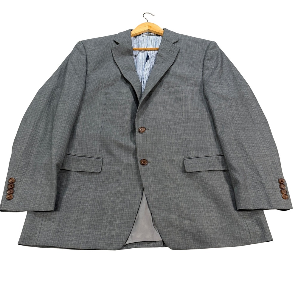 Lauren Ralph Lauren Mens 44R Gray Plaid 2-Button Blazer Sport Coat Linen Blend